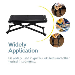Guitar Foot Pedal Sturdy Metal Foot Rest 4 Gears High Low Non-slip
