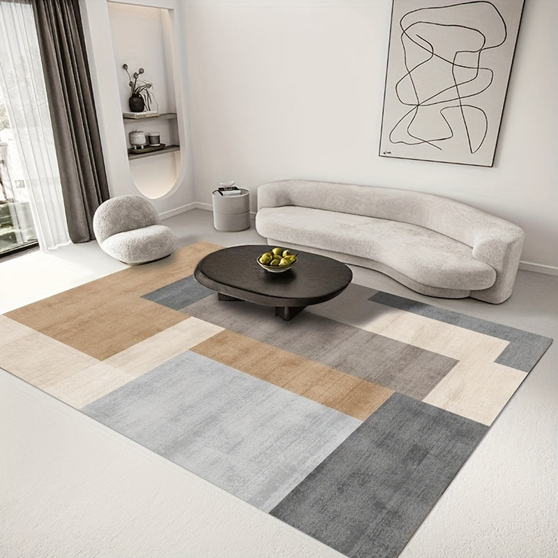 Modern Abstract Geometric Area Rug Non Shedding Floor Carpet