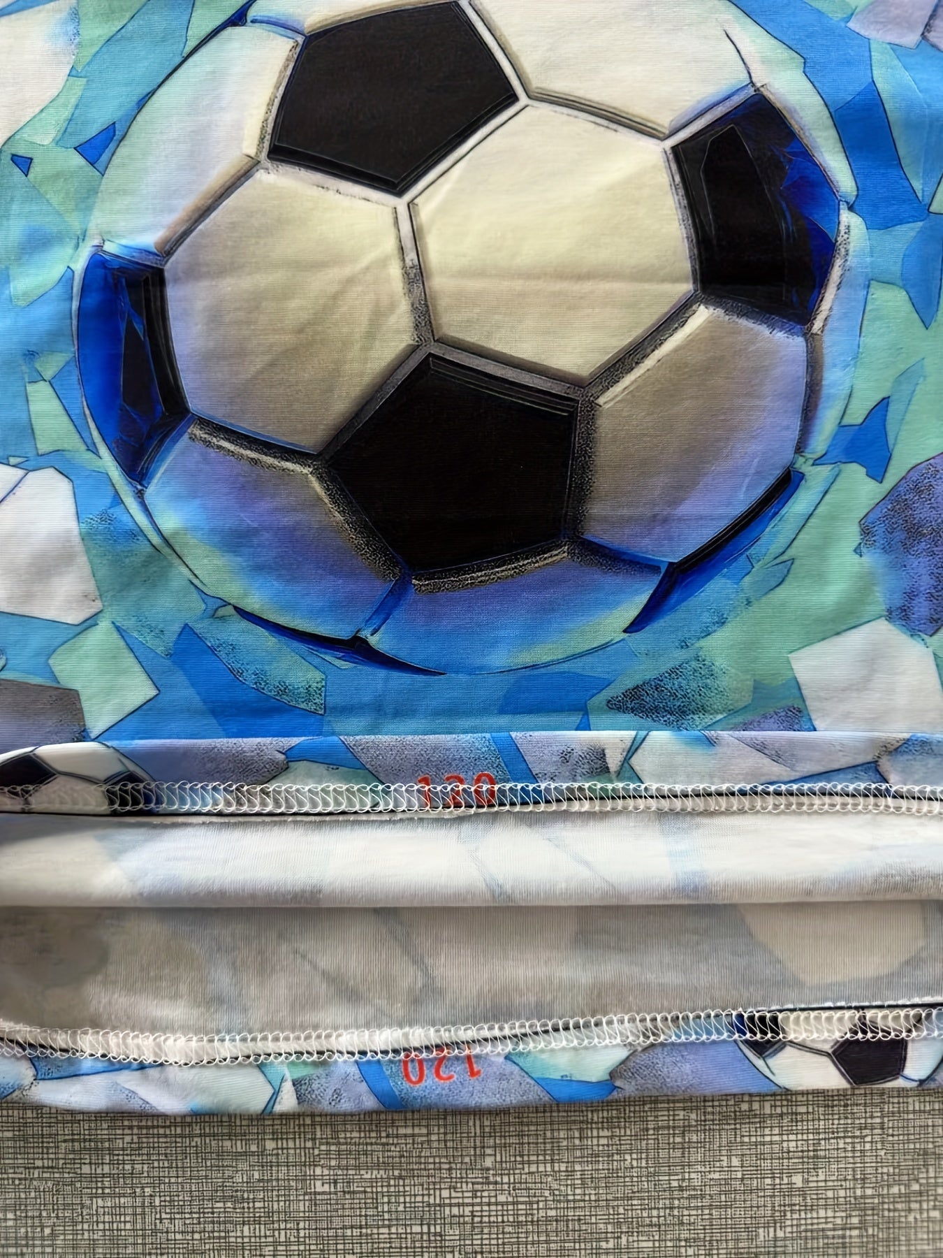 Kids 3D Print T-shirt Optical Illusion Football Graphic Street Wear