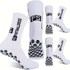 Silicone Dots Non-Slip Football Socks - 4 Pairs
