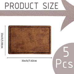 5Pcs Laserable Leather Patches w/ Adhesive & Antique Strip