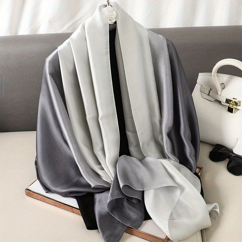 Women's Gradient Scarf Lightweight Satin Long Shawl