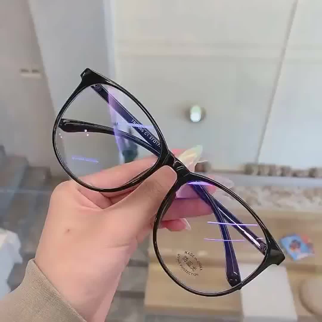 Light Blocking Round Glasses Frames Transparent Optical Eyewear
