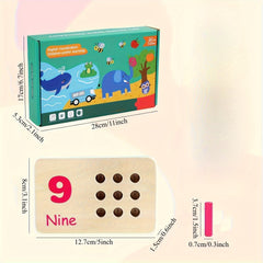 Wooden Counting Peg Board for Kids Ages 3-5 Interactive Number & Shape Sorting