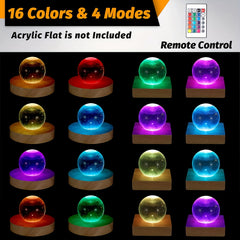 LED Light Base Stand w/ Remote for Selenite Tower & Glass Art Crystals