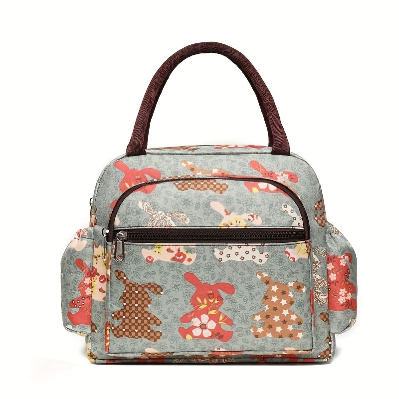 Cartoon Pattern Satchel Bag Zipper Lunch Bag for Work