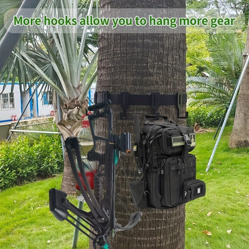 5-Hook Gear Hangers for Camping & Bow with Thickened Webbing