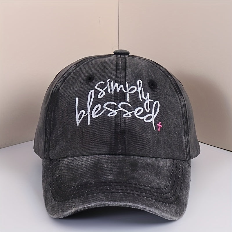 Blessed Embroidery Baseball Cap Distressed Dad Hat