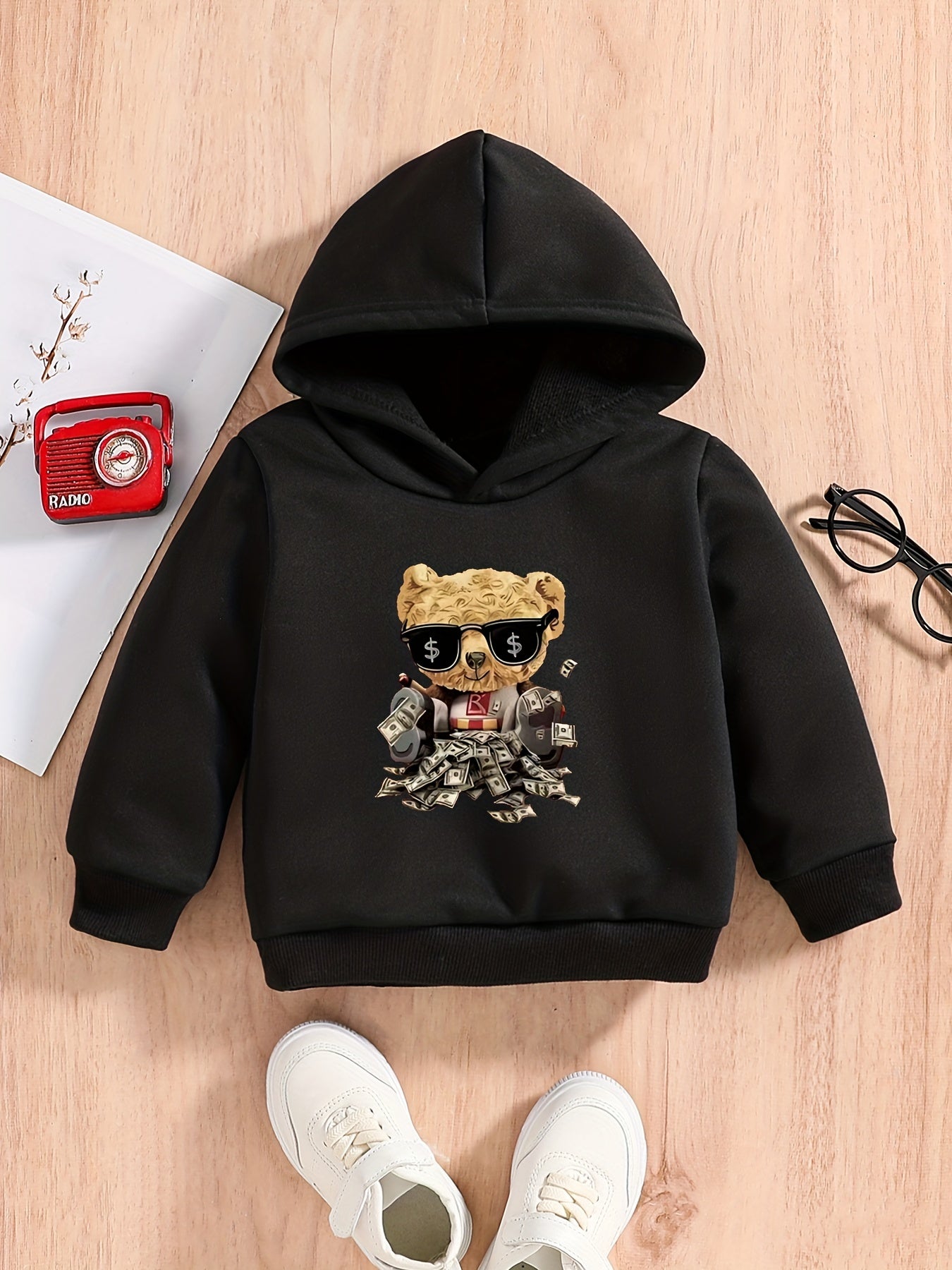 Cash Bear Baby Boys Hooded Sweatshirt Spring Fall