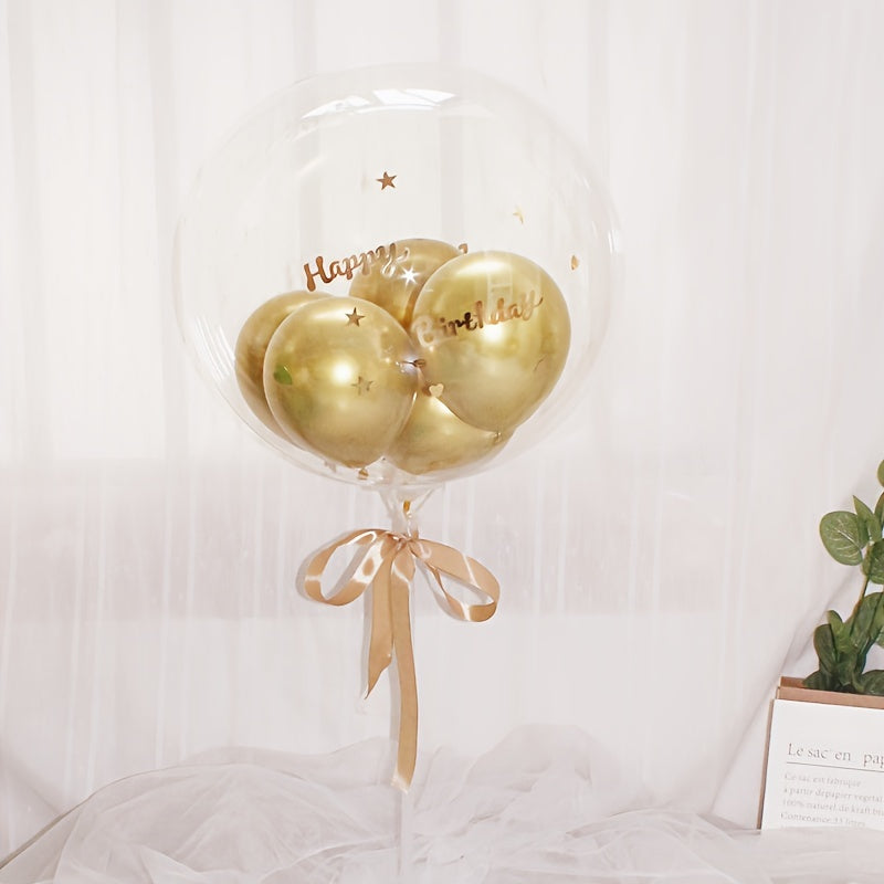 5pcs Balloon Single Round Base Table Floating Bracket Display Stand