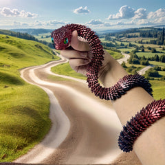 3D Printed Jointed Snake 33in Hinge Joint Hand Painted Animal Statue