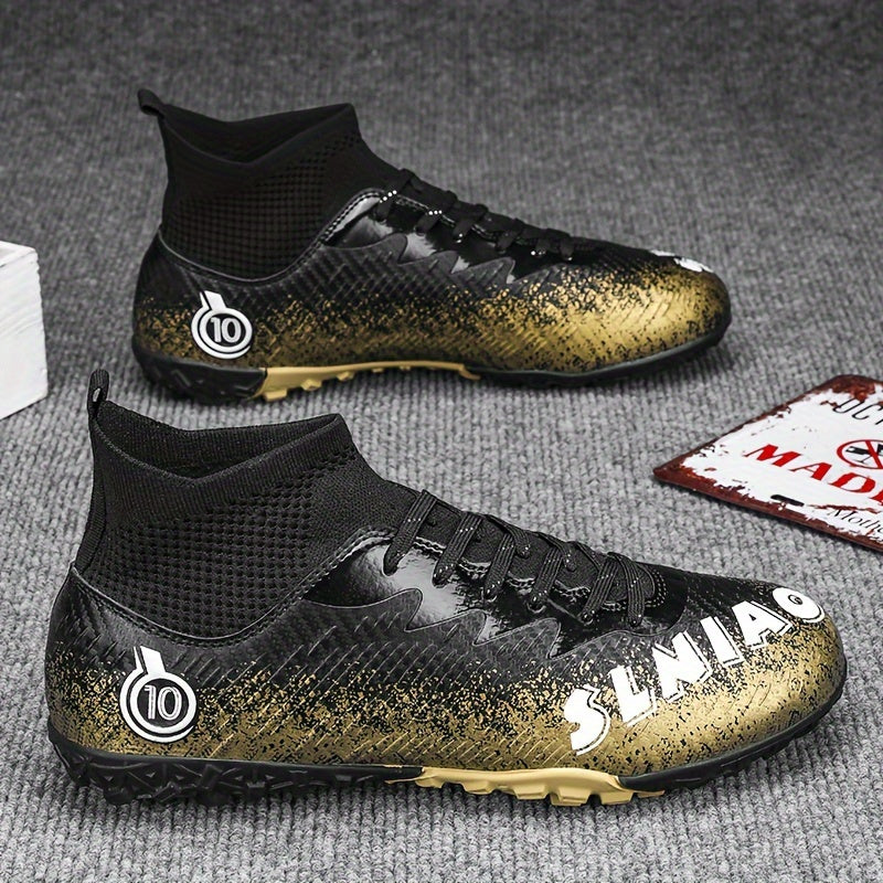 Boys' High Top TF Football Boots Anti-skid Breathable Soccer Cleats