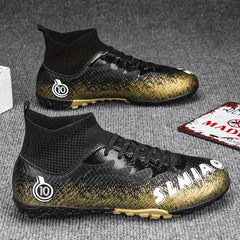 Boys' High Top TF Football Boots Anti-skid Breathable Soccer Cleats