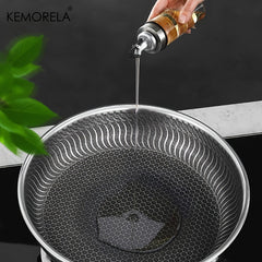 Non Stick Skillet Stainless Steel Wok Saute Pan