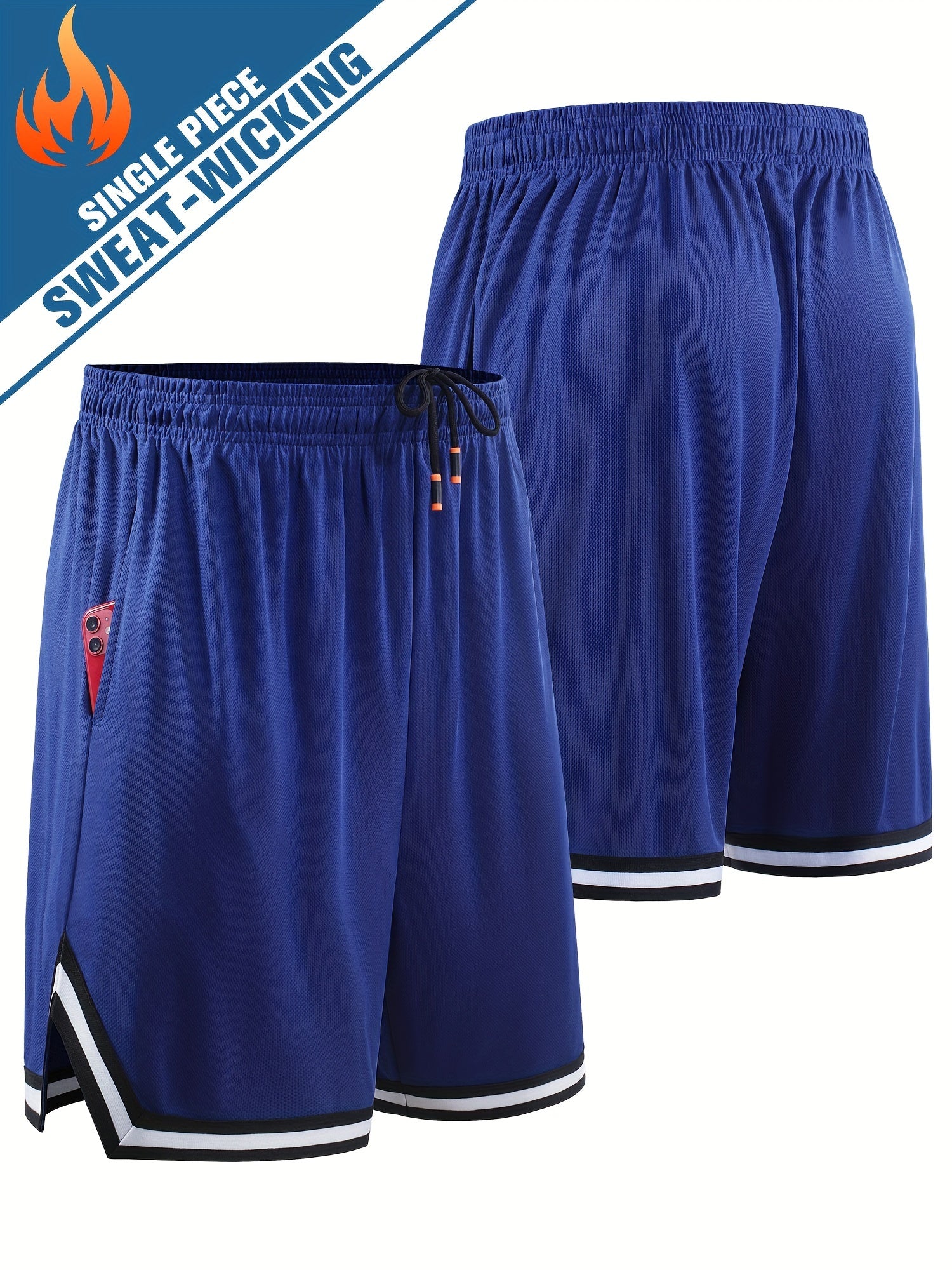 Men's Quick Dry Sports Shorts Elastic Waistband Stretchy Fabric