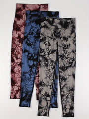 Women's Tie Dye Leggings 3 Pack - High Waist Legging