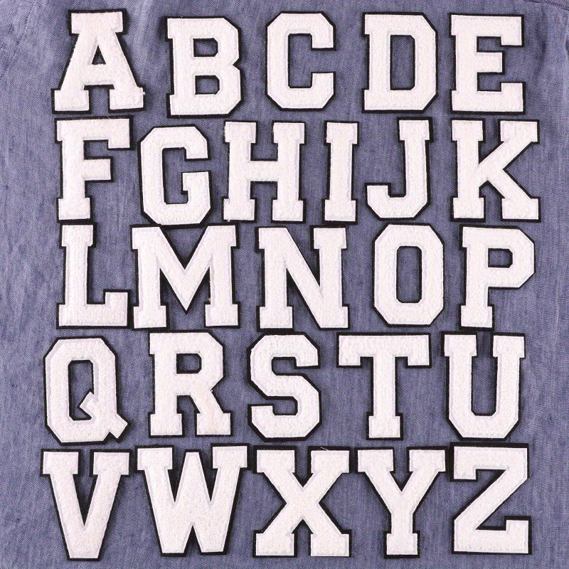 26pcs Snow Neil Iron On Letter Patches Sew On Embroidered Stickers