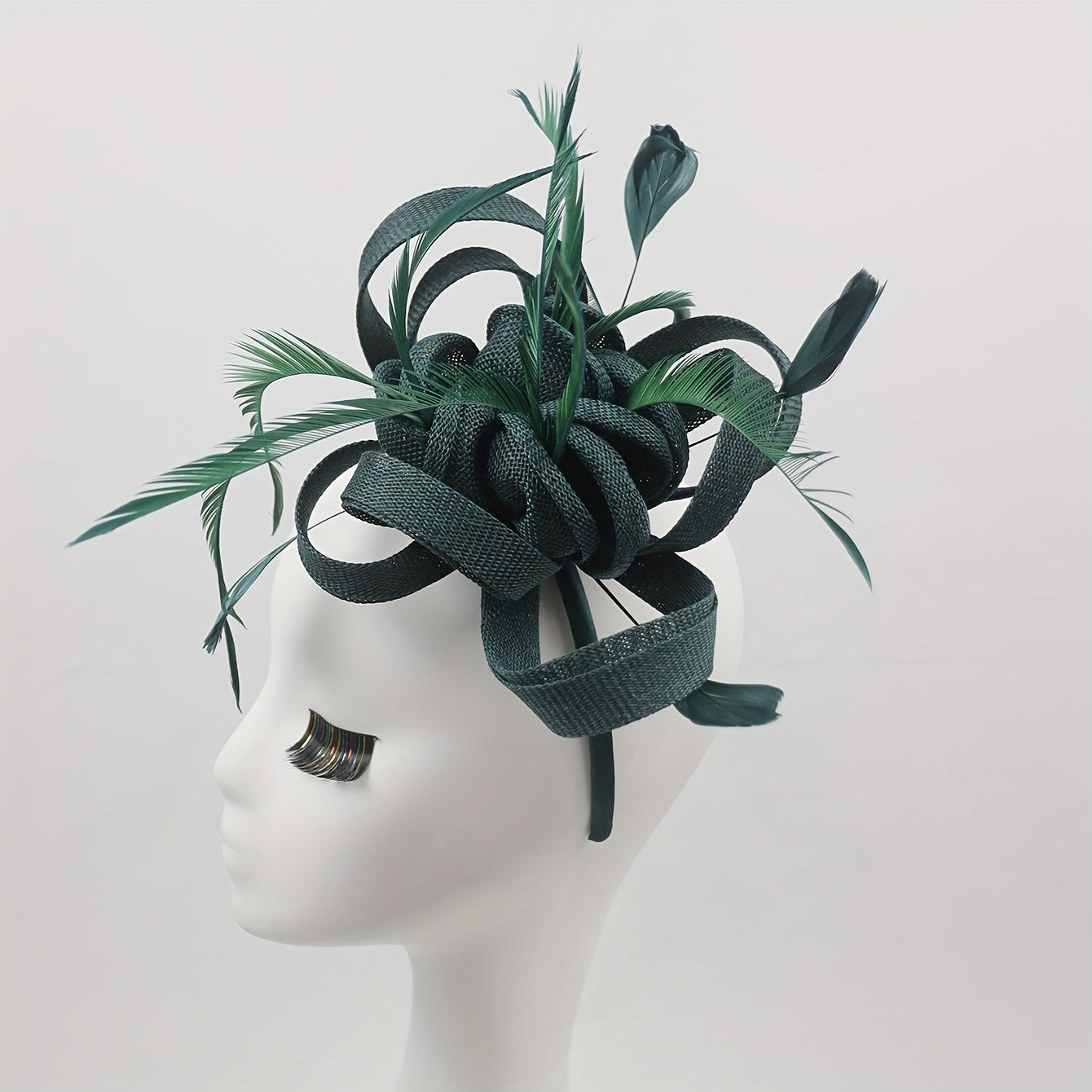 1920s Boho Tea Party Hat Feather & Ribbon Accents
