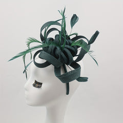 1920s Boho Tea Party Hat Feather & Ribbon Accents