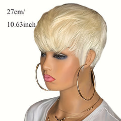 Short Pixie Wig With Bang Synthetic Fiber Women Daily Party Decors