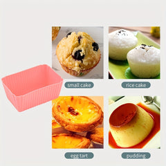 10pcs Silicone Rectangle Muffin Cups Reusable Cupcake Liners Muffin Molds