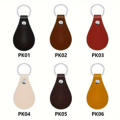 6pcs PU Leather Keychains Keyrings With Rivets for Camping Hiking Backpack