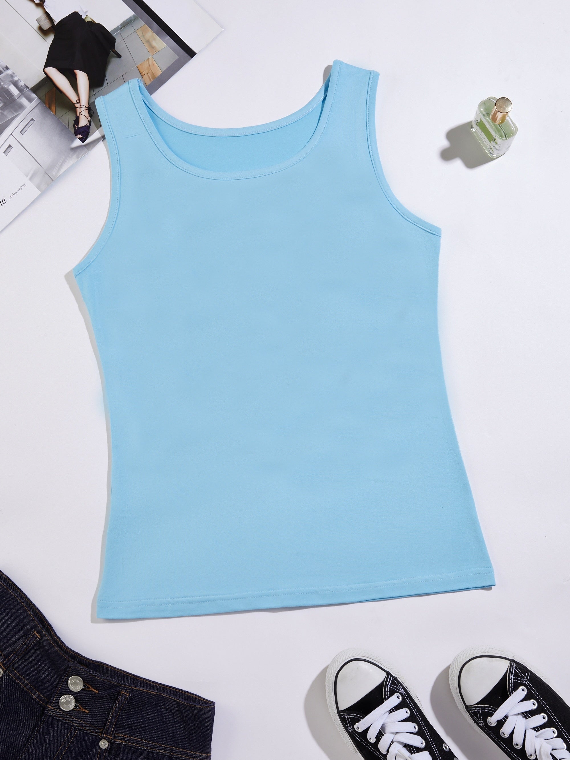 Solid Slim Tank Top Summer Sleeveless Top Women