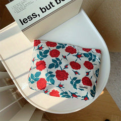 Fresh Floral Cosmetic Bag Fabric Clutch Portable Makeup Lipstick Storage