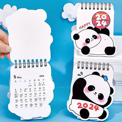 Cartoon Panda Mini Desk Calendar Portable Planning Supplies