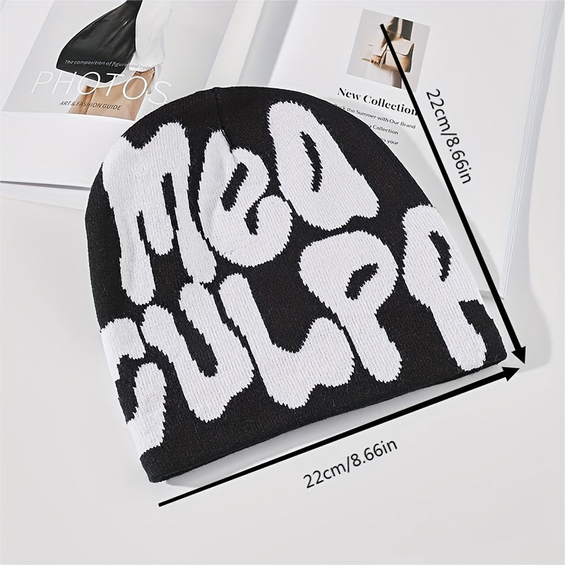 Men's Letter Jacquard Knit Beanie Hat