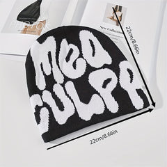Men's Letter Jacquard Knit Beanie Hat