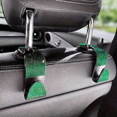 2pcs Bling Car Seat Back Hook Rhinestones Car Handbag Purse Holder