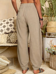 Casual Button Carrot Pants for Women