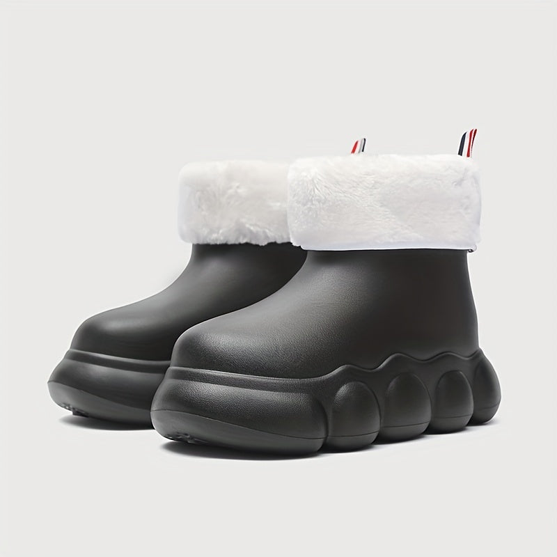 Women's Lightweight Rain Boots Winter Warm Short Tube Wear-resistant Shoes