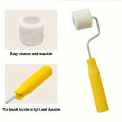 2pcs 1/2in Mini Paint Rollers for Touch Up Trim Edge Small Paint Wool