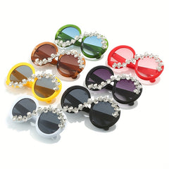 Oversized Rhinestone Sunglasses for Women UV400