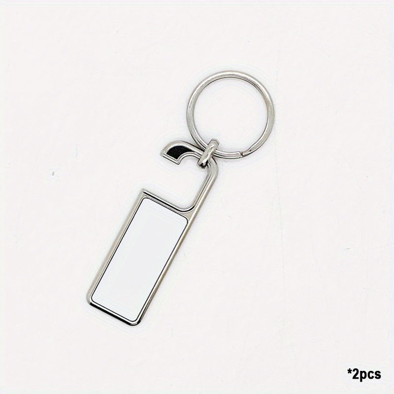 10pcs Sublimation Blank Metal Keychain Heat Transfer Printing Keychain Blanks