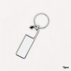 10pcs Sublimation Blank Metal Keychain Heat Transfer Printing Keychain Blanks
