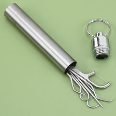Portable Dental Care Kit 304 Stainless Steel Toothpick Floss