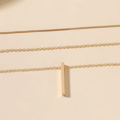 Geometric Pendant Necklace 18K Plated Jewelry