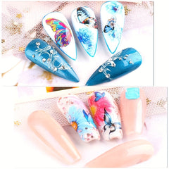 30 Sheets Butterfly Nail Art Stickers - Flower Patterns Manicure Tips