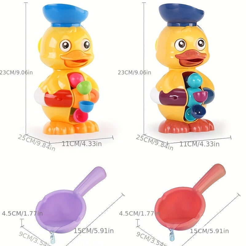 Duck Spin Water Wheel Baby Bath Toy Yellow Duck Children Splash Water Toy