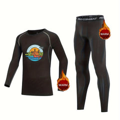 Kids Fleece Sets Cartoon Pattern Crew Neck Pullover Elastic Waist Pants