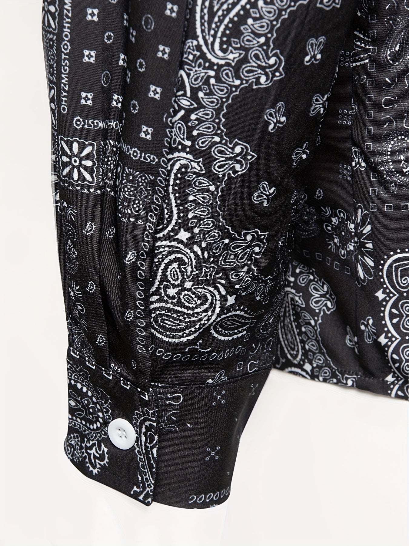 Paisley Full Body Print Men's Button Up Shirt