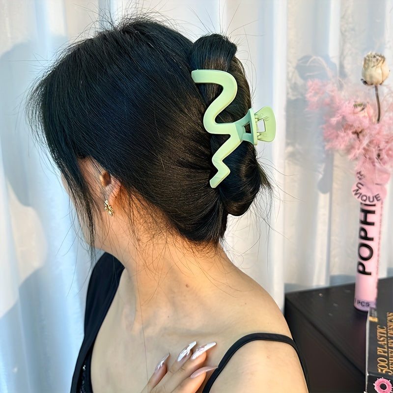 Wave Shaped Acrylic Hair Pins Frosted Hair Clips Non Slip Headwear