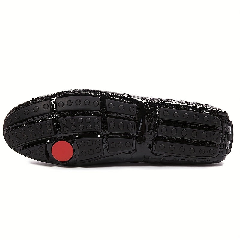 Men's Metallic Decor Loafer Shoes Slip On Moccasin Shoes