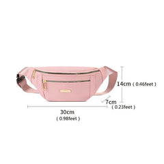 Waterproof Nylon Zipper Fanny Pack Crossbody Bag