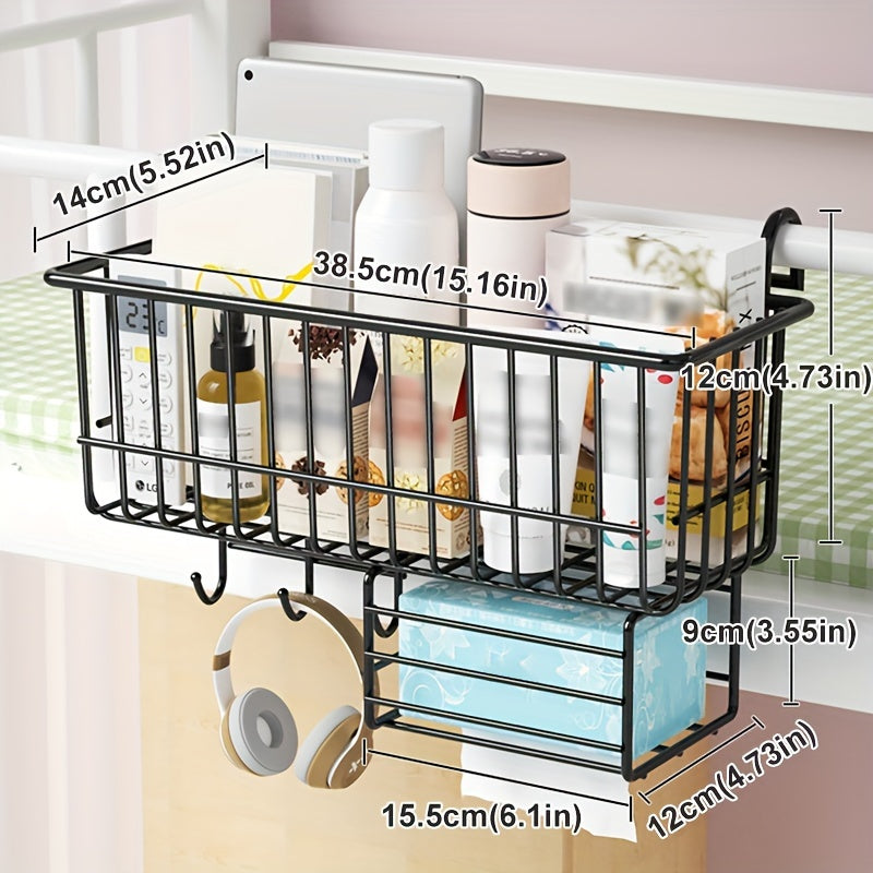 Bedside Storage Rack Hanging Basket Dorm Room Organizer