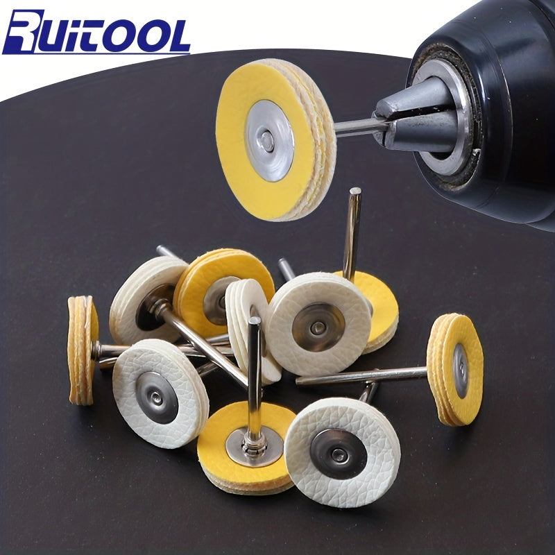 10pcs Leather Buffing Wheel 3x25mm Polishing Grinding Disc Rotary Tool