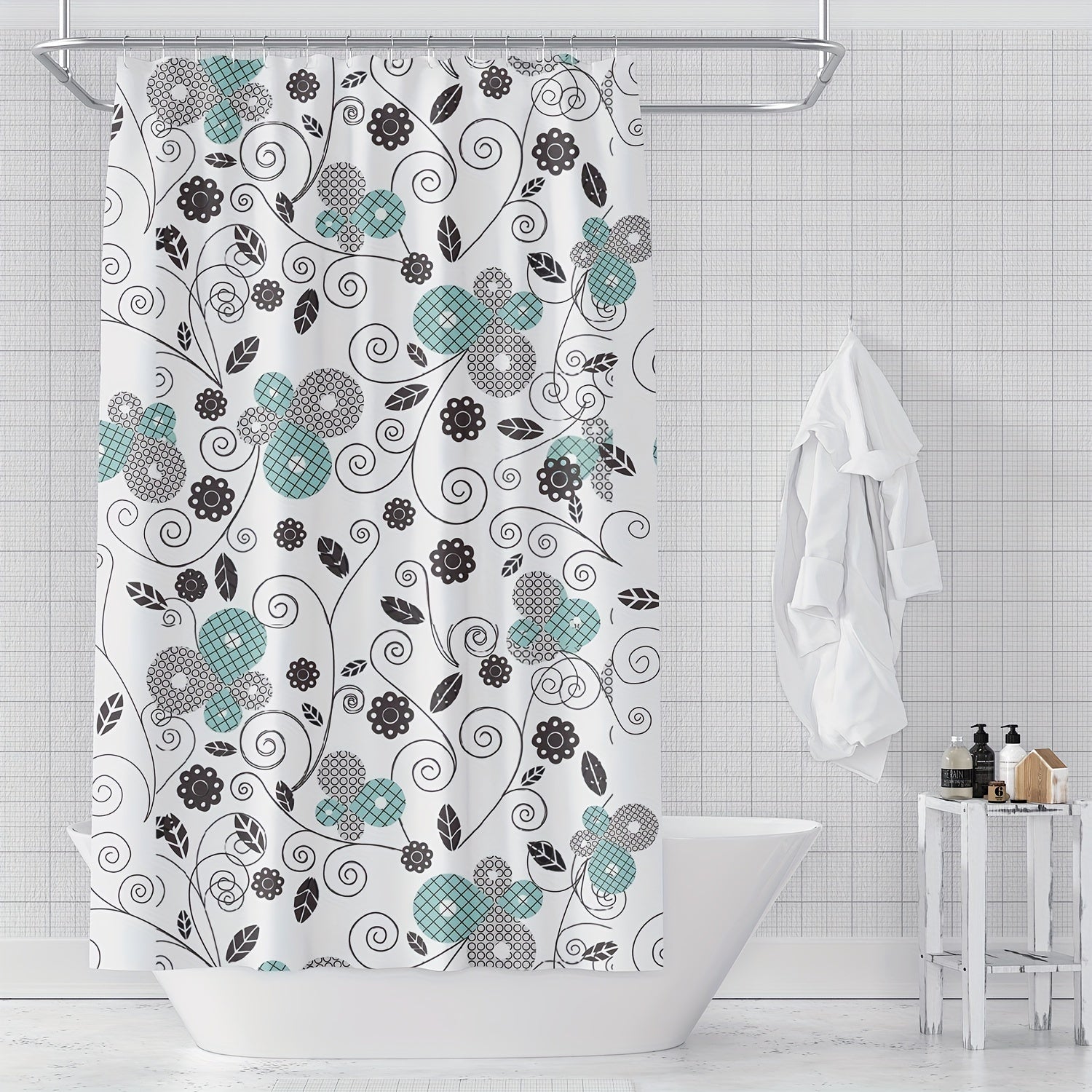 Waterproof Butterfly Shower Curtain, Mildew-Proof Fabric for Bathroom Decor